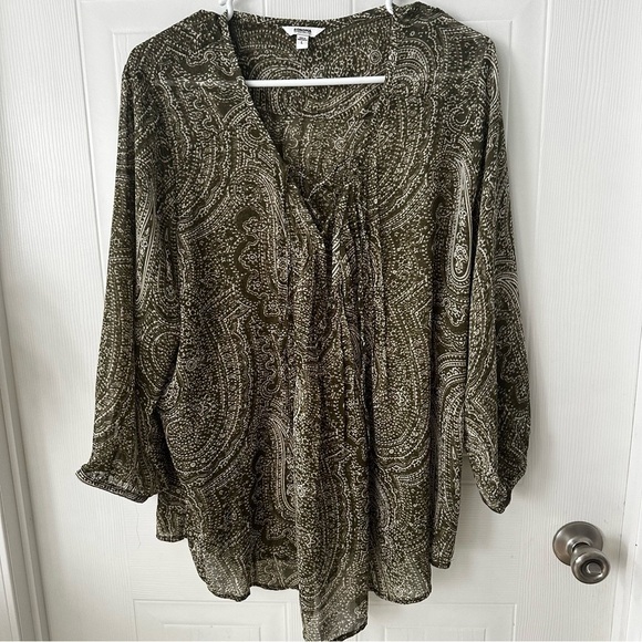 Sonoma Tops - Women's Paisley Bohemian Blouse Sheer Romantic Whimsigoth Fairycore Style